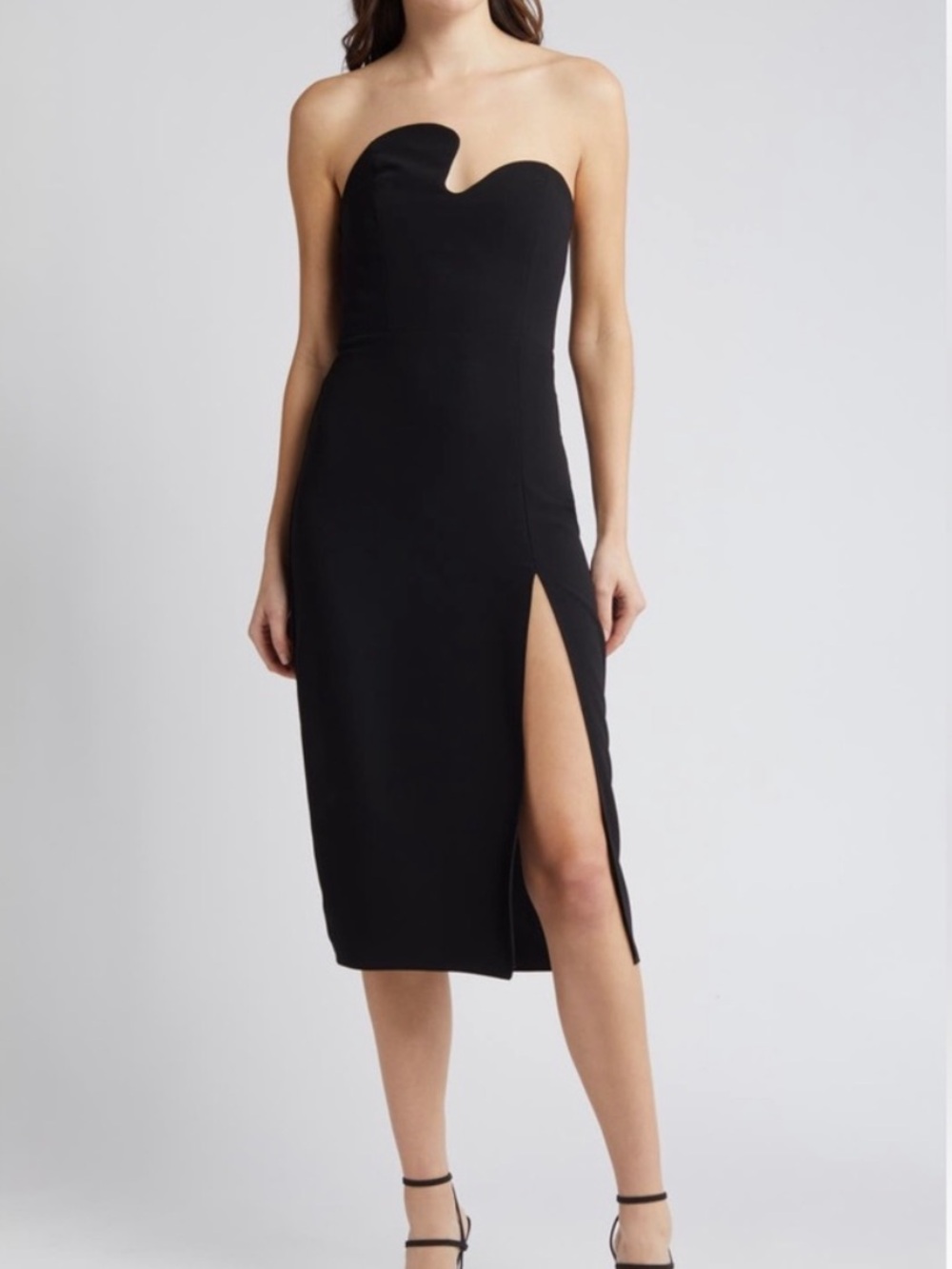 Amanda Uprichard Puzzle Strapless Midi Dress
